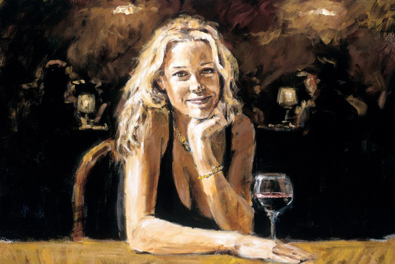 first blonde painting - Fabian Perez first blonde art painting